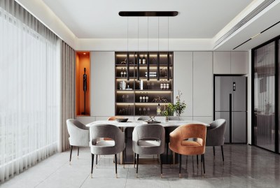 现代餐厅3D模型下载